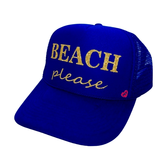 Worn once!  Mother Trucker & Co Beach Please Hat Blue - Picture 1 of 1